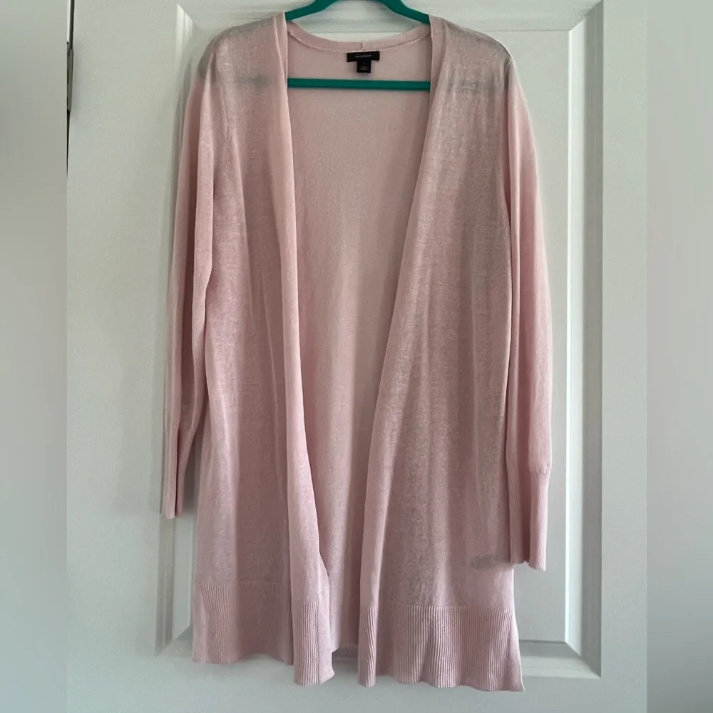 Halogen Linen Blend Open Long Cardigan Women’s Size Large - Picture 4 of 12